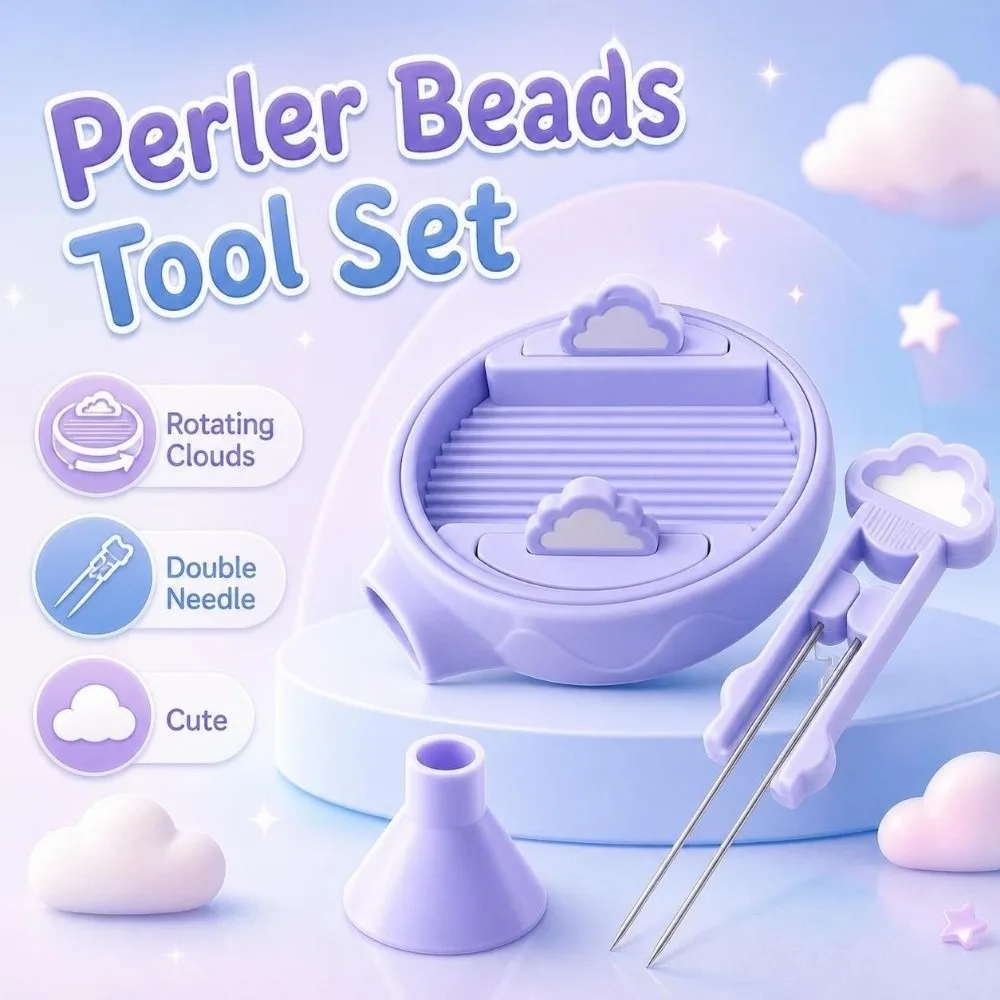 Rotating Clouds Fuse Beads Tools Double Needle Pen Creative Perler Beads Sorting Tray Kit Funnel Smooth Fuse Bead Storage Plate