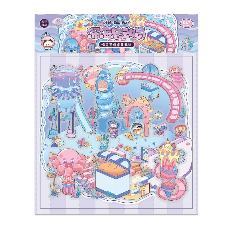 3D แมวน่ารัก Dreamland DIY Miniature สติกเกอร์การ์ตูนฉากกระเป๋าซ้อน Decals เด็กผู้ใหญ่ความเครียดบรรเทาของขวัญของเล่น