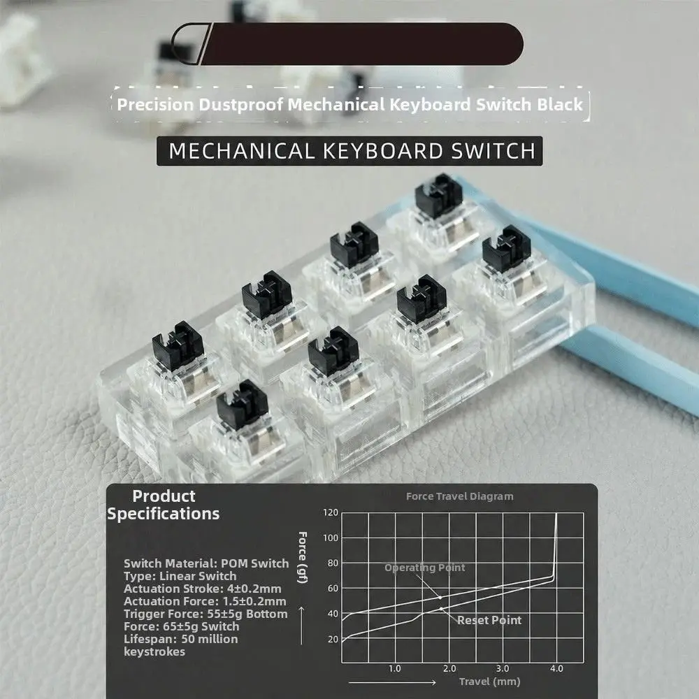 10Pcs Mini Mechanical Keyboard Switches Dust-proof Knocking 3 Pin Tactile Switches Precise Strong Tactile Axis Shaft Switch
