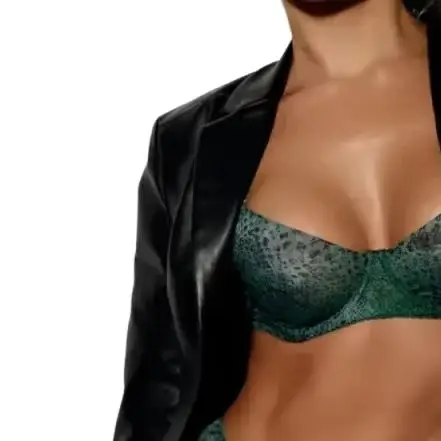 

KUCLUTNew Green Leopard Print Ultrathin Push Up Women Sexy Adjustable Underwear Sets Full Lace Young Girls Fashion Bra Lingerie