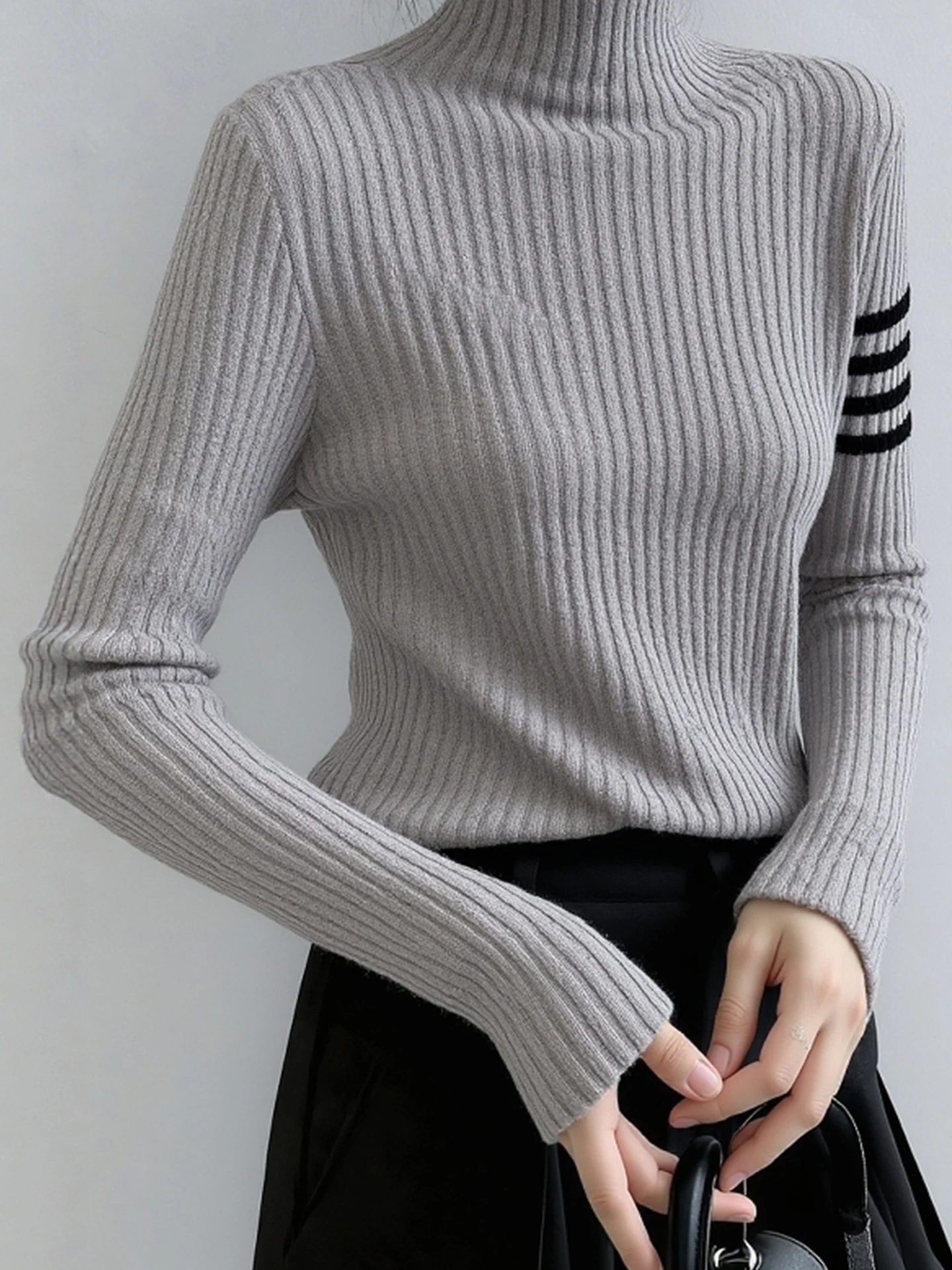 ملابس شتوية طويلة بألوان Sve من Faionable ملابس نسائية طاقم Ne Base irt قميص تنحيف علوي للتنقل مناسب بشكل منتظم #5