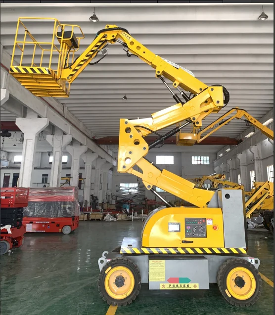 12M Precision Control Articulating Boom Lift Aerial Work Platform Proportional Hydraulic Joystick with Fine Adjustment