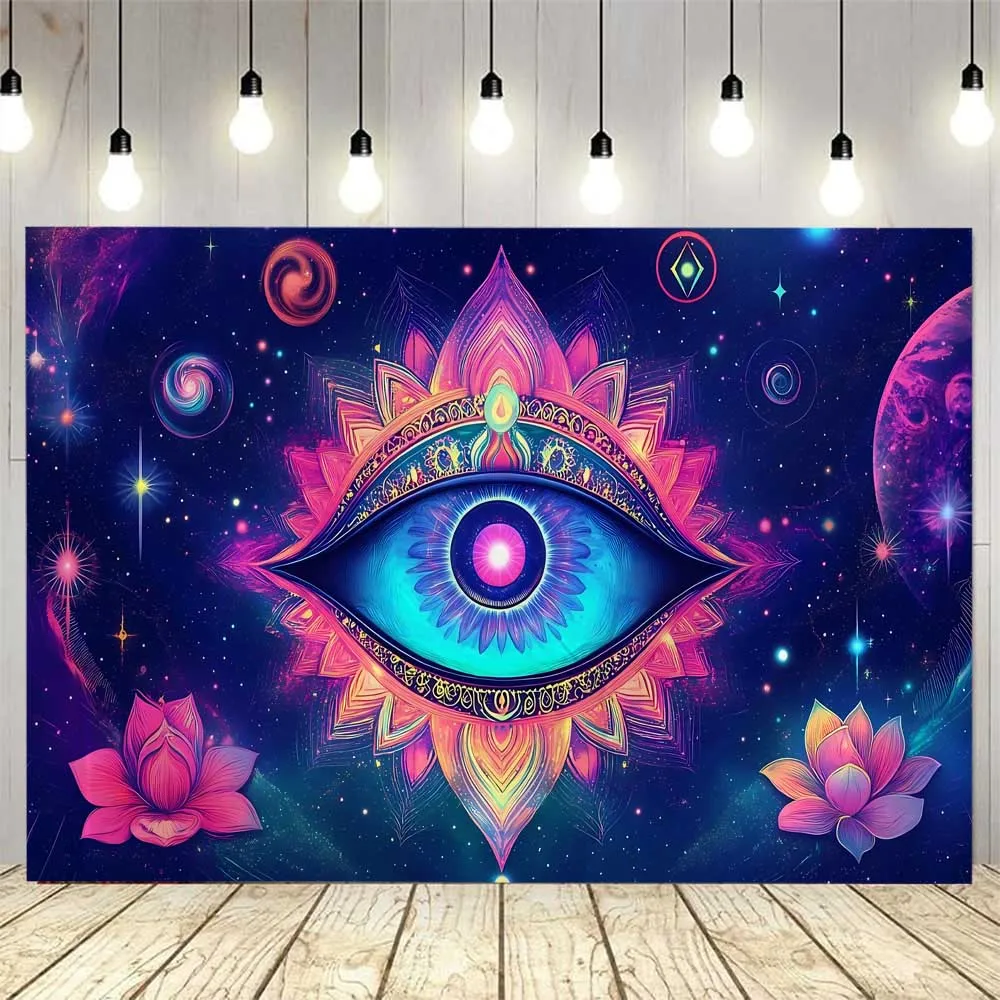 Bohemian Psychedelic Eye Starry Sky Wall Hanging Tapestry Fabric Mural Hippie Bedroom Bed Sheet Beach Mat Home Decor