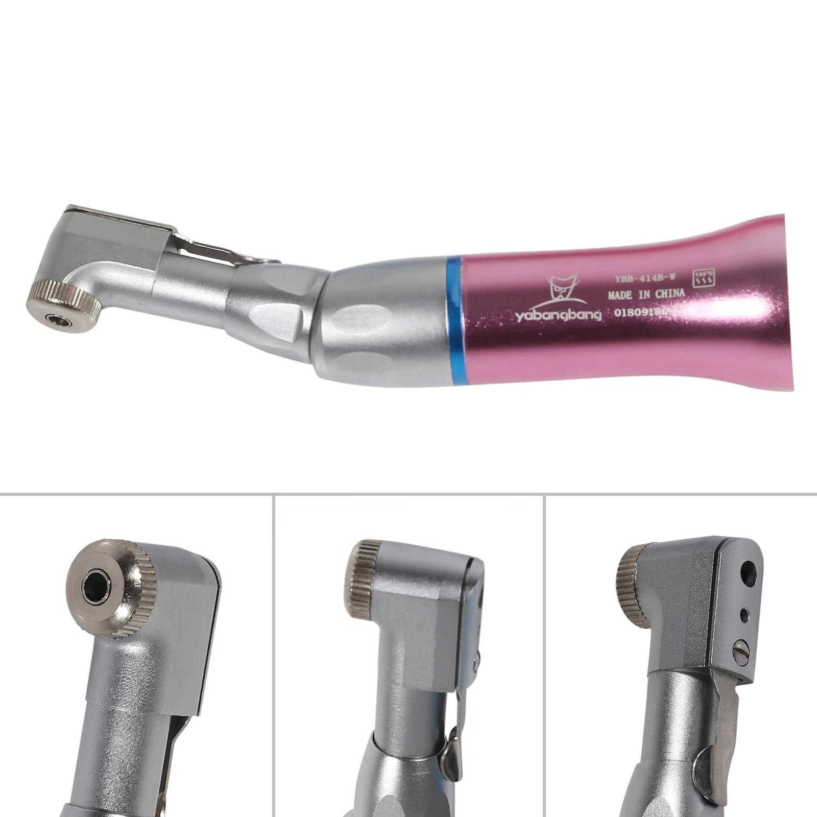 Hot Selling! Dental 1:1 Slow Low Speed Contra Angle Latch Latch 2.35mm Bur Handpiece fit NSK E-type Motor Pink