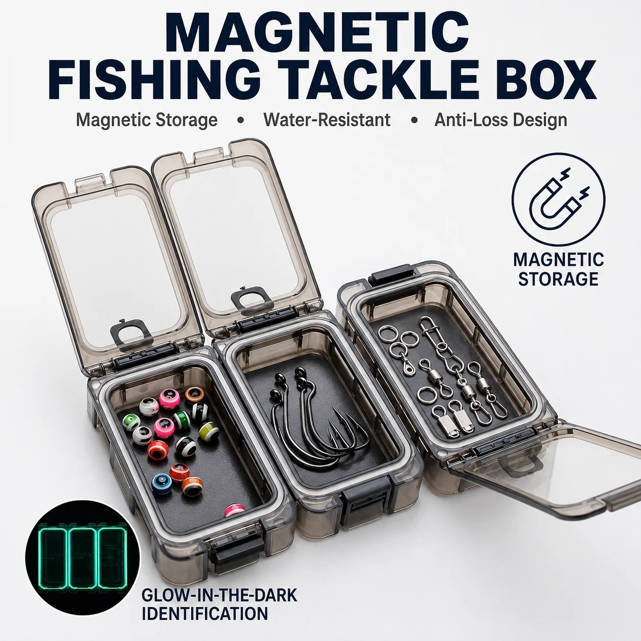 Fishing Hook Box - Magnetic Fishing Tackle Box Waterproof Hook