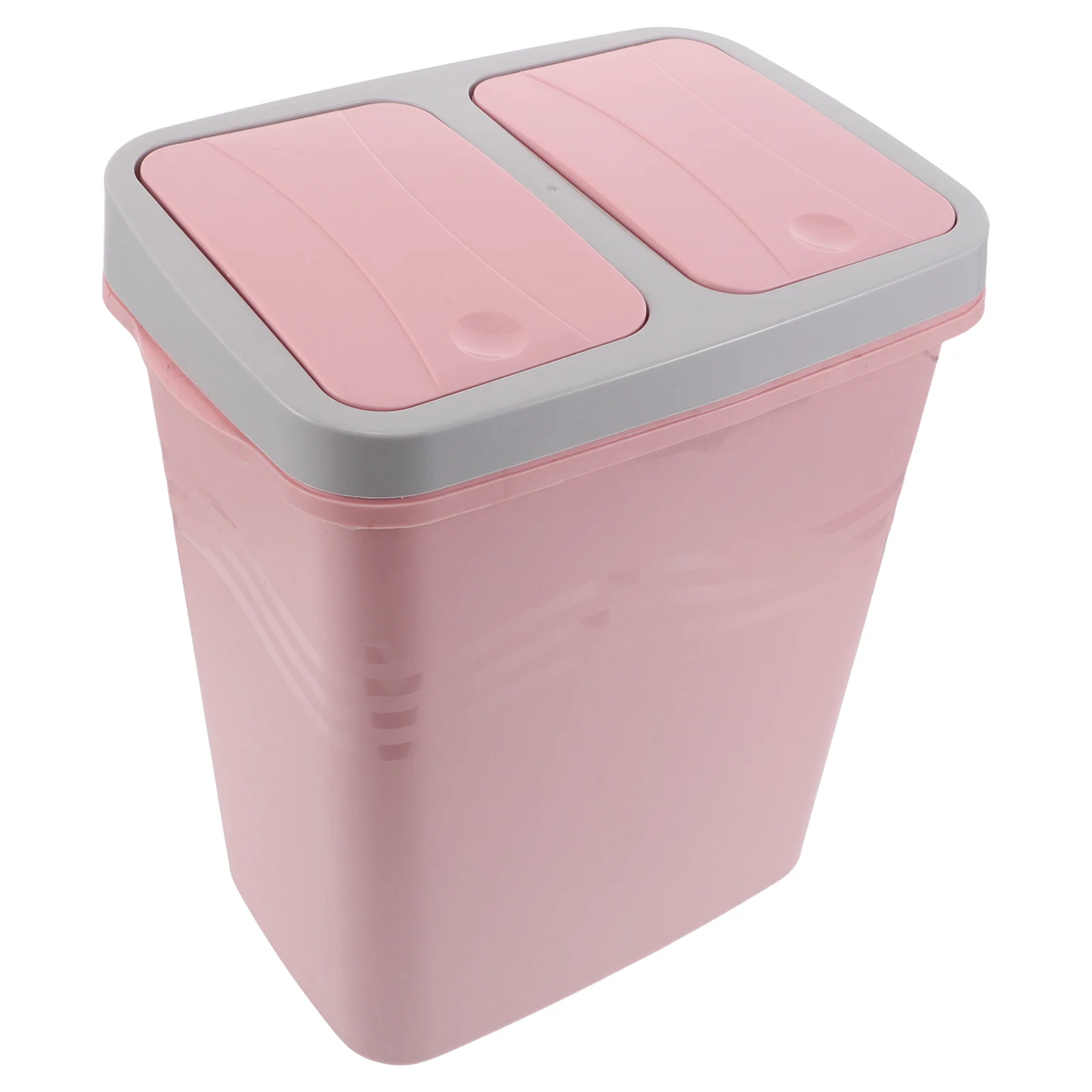 

Double Garbage Can Kitchen - Compact 2 Compartment Rubbish Container - Food Waste and Recycling Bin for Small Spaces with Lid