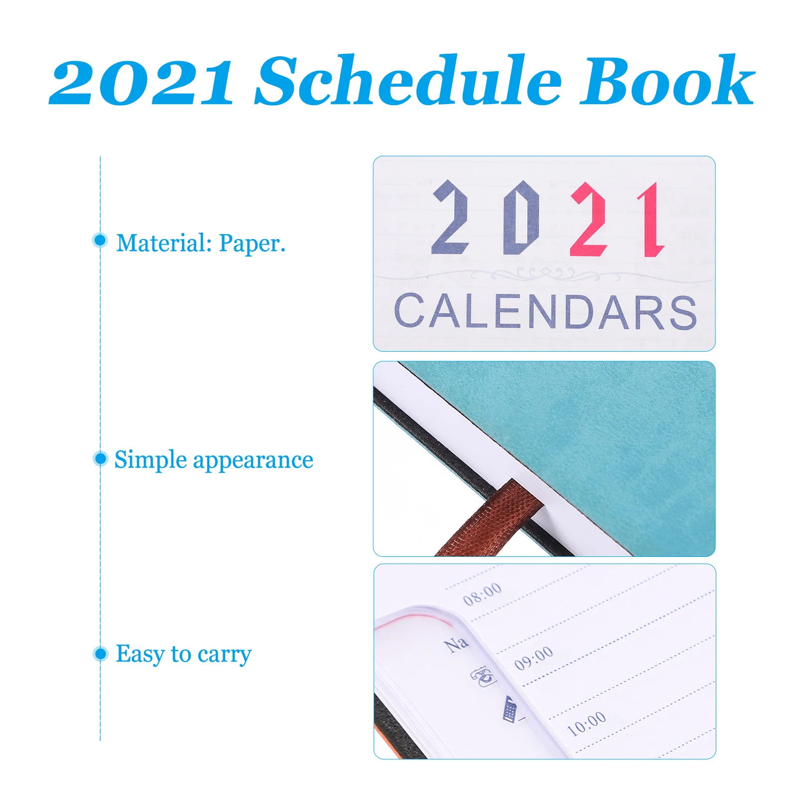 

2021 Schedule Notebook Daily Calendar Book Portable Planner Simple Planner Time Management Jotter Office Notebook
