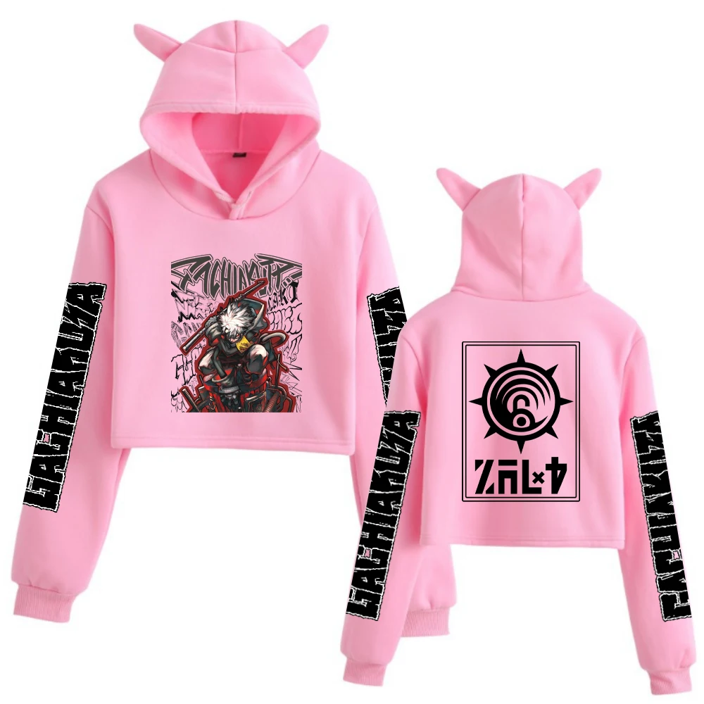 2025 Anime Gachiakuta Rudo Print Cat Ears Hoodie 2 Sided Long Sleeve Crop Tops Girls Fashion Hoodie view 4