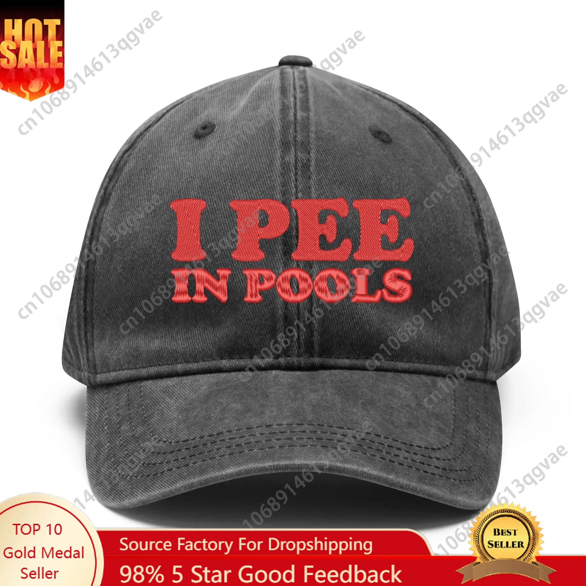 

I Pee in Pools Funny Embroidery Hats Mens Womens Sports Baseball Hat Customized Made Cap Personalized Text Cowboy Trucker Cap