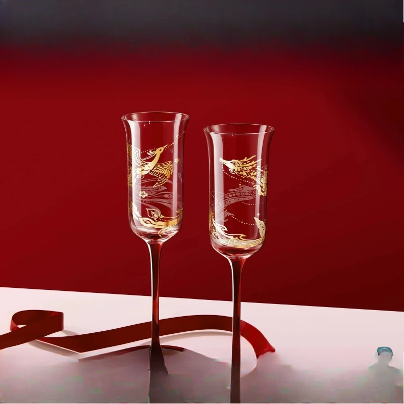 Goblet wine glass champagne toast glass merchandise engagement wedding gift