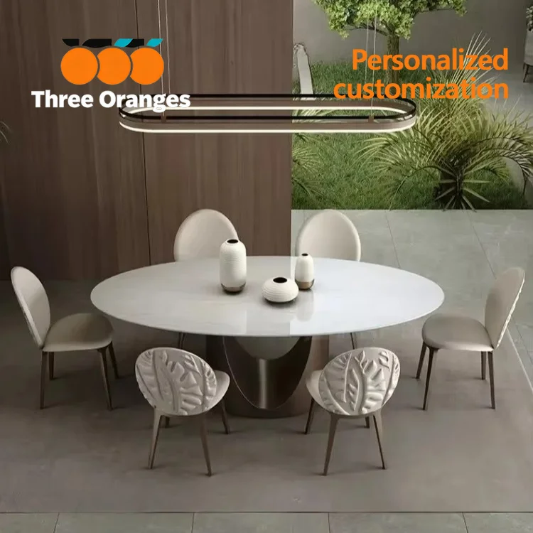Modern Luxury Any Size Custom Reinforced Corner Marble Dining Table Anti-collision Waterproof Anti Stain Wear Resistant Home