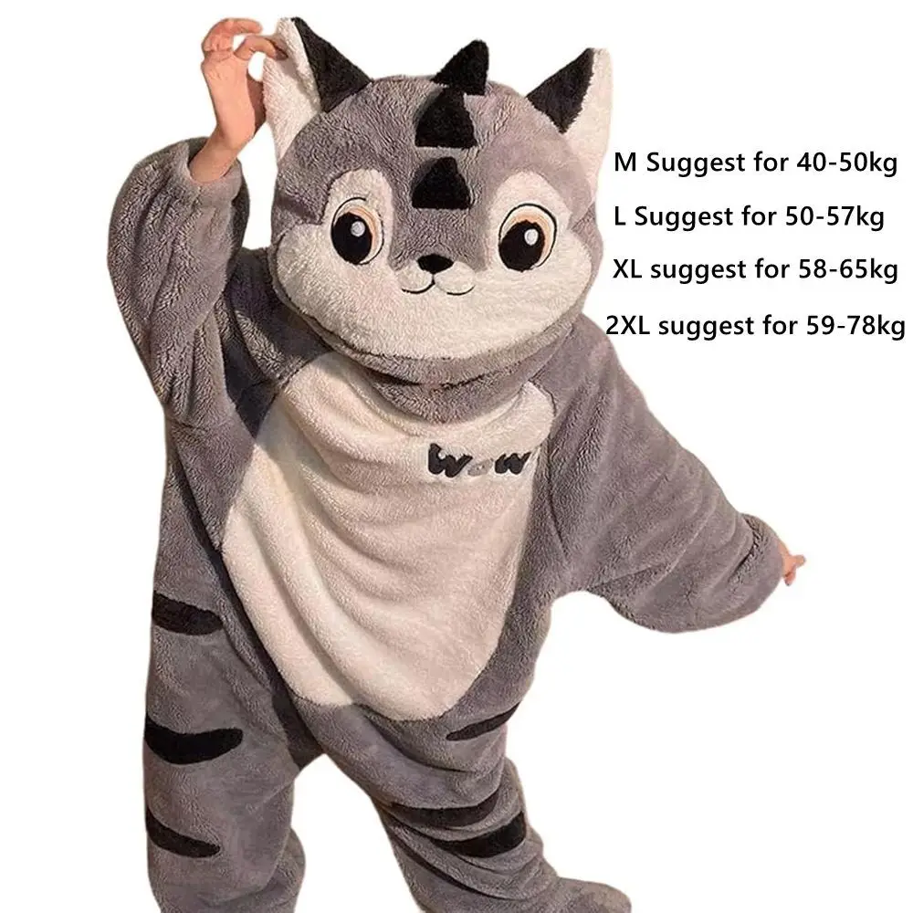 Coral Fleece Pig Onesie Pajamas Oversized Fit 3D Ears Design Adult Wearable Blanket Hooded Style Warm Lounger Robe For Adults