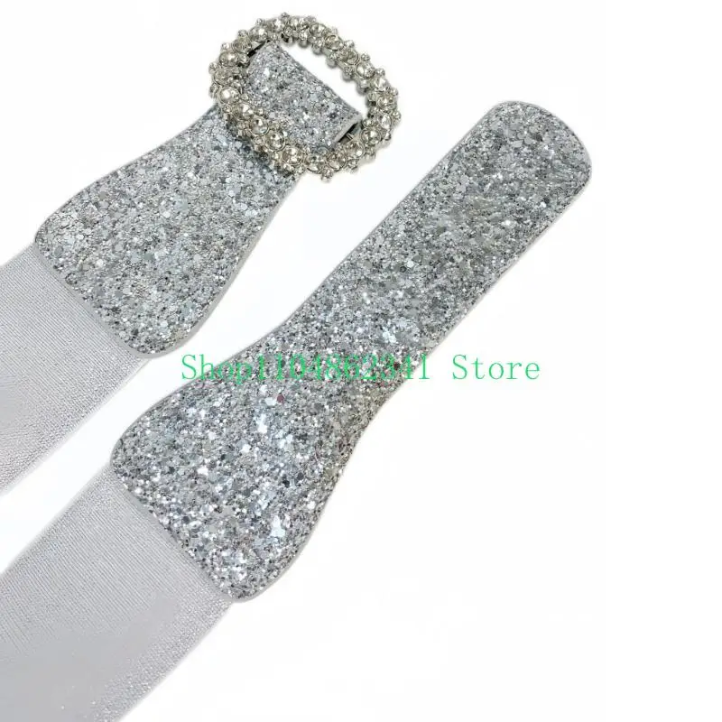 

652F Wide Leopards Belt Sequins Stylish Comfortable Waist Belt Versatiles Waistband