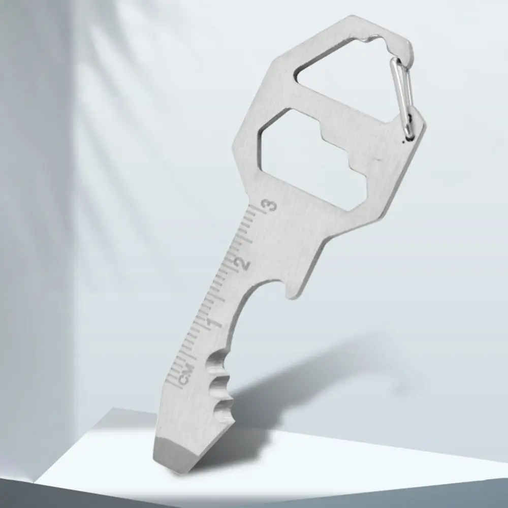 6 in 1 Multi-use Mini Tool Wrench Bottle Opener Utility Gadget Key Holder Screwdriver Multi Tool Keychain Outdoor Survival