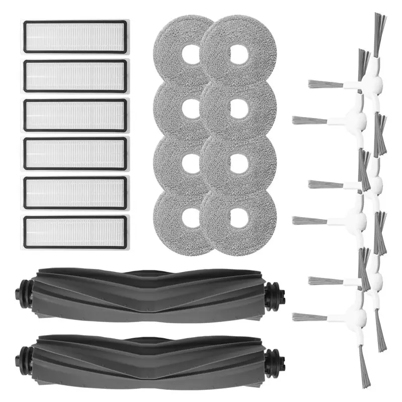 B03C-Main Side Brush Hepa Filter Mop Cloth Gray & White Plastic+Microfiber For Dreame Bot L10 Prime / L10S Pro / L10 Pro Robot V