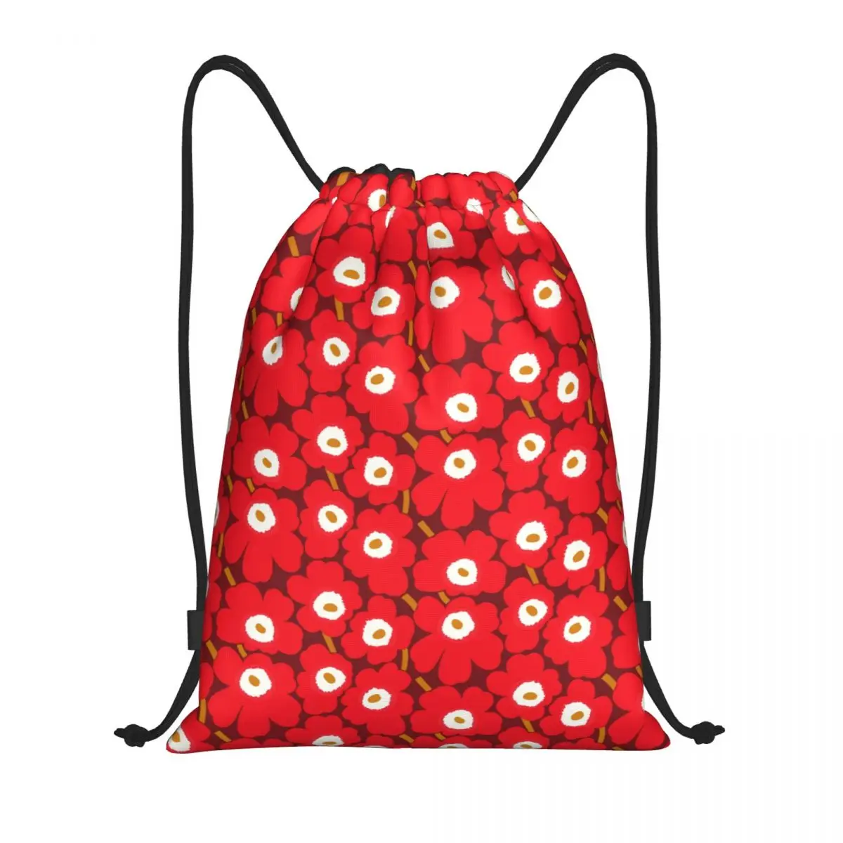 Custom Little Poppy Print Drawstring Backpack Bags Lightweight Fashion Modern Style Gym Sports Sackpack Sacks for Traveling