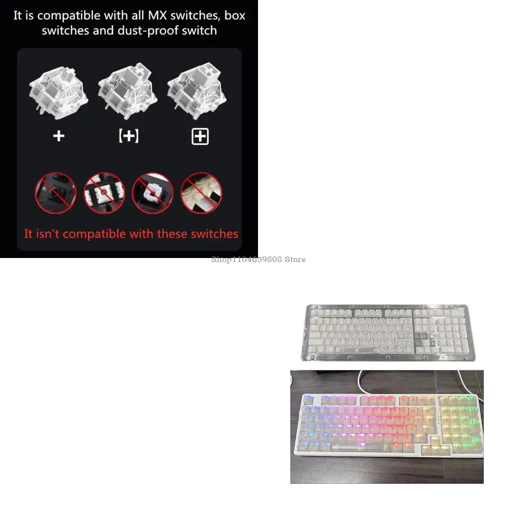 

Full Size 107 Blank Keyboards Cap ABS Material With Light Diffusing Frosteds Surfaces