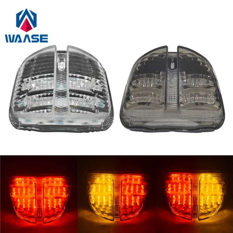 waase For Suzuki GSXR GSX-R 600 750 GSXR600 GSXR750 K6 K7 2006 2007 Rear Tail Light Brake Turn Signals Integrated LED Light 