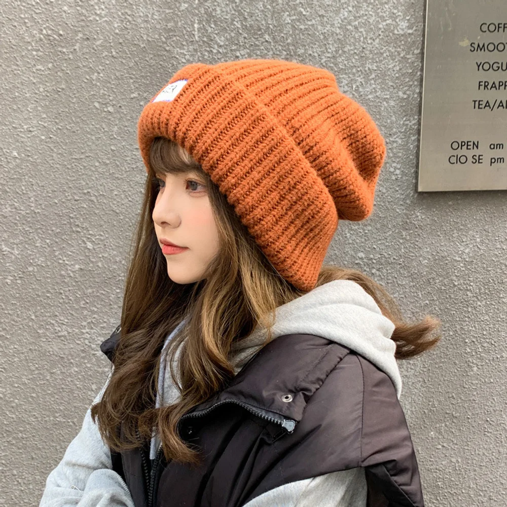 

2025 Woolen Pile Hat Children's Autumn and Winter Versatile Knitted Hat Warm Ear Protection Big Head Loose Hat