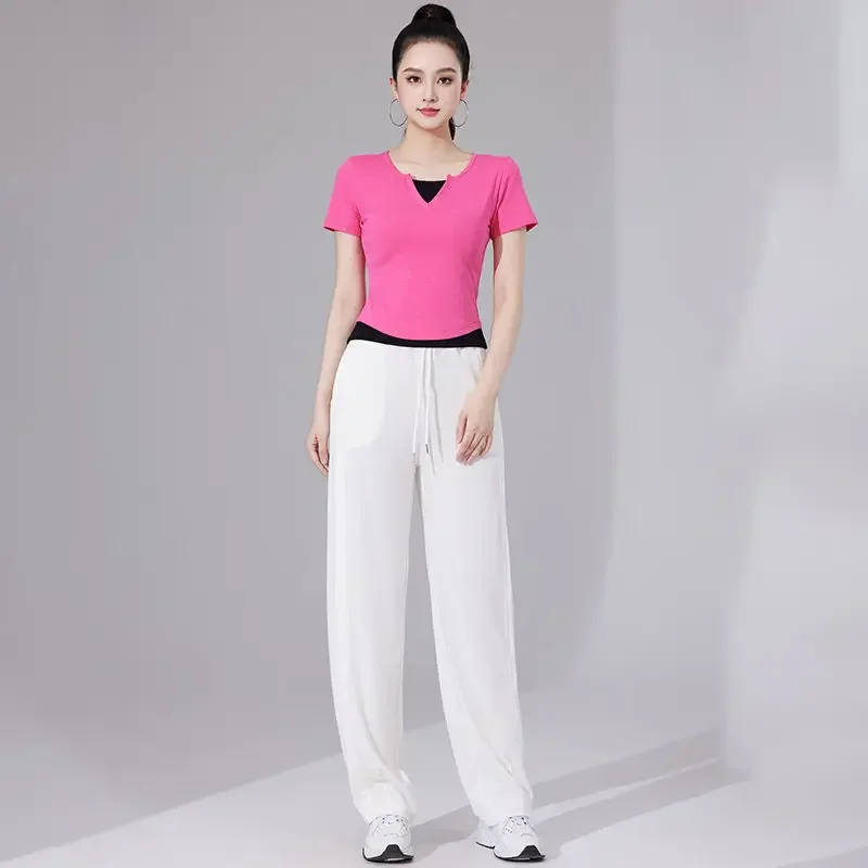 

Wide Leg Women's Pants Two Piece Set Y2k Streetwear Promotion New Matching Clothing Trend 2025 Fashion Tailor Ladies Trouser
