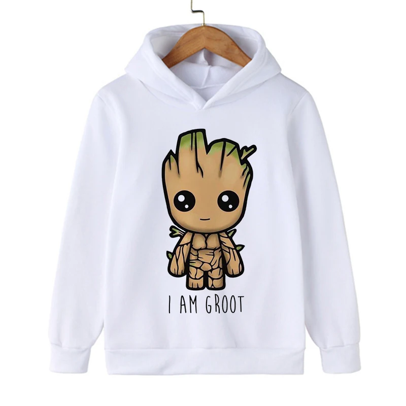 Cute Anime Movie Groot Sweatshirt Children Kids Tops  Hoodie I Am Groot Bady Hoodies Graphic Boys Girls Baby Sweatshirts Kawaii