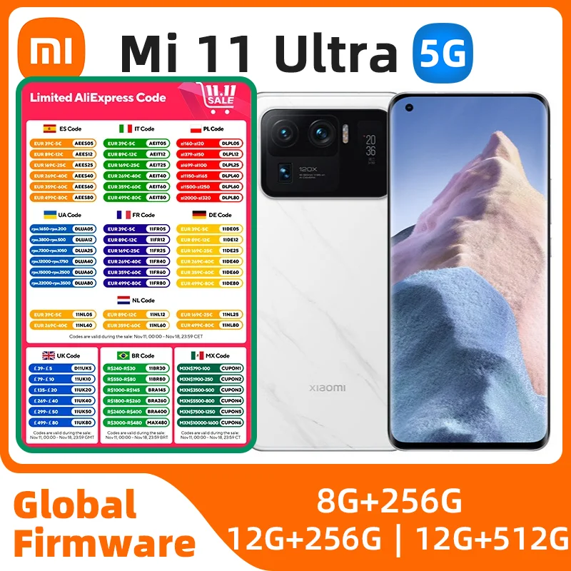 Xiaomi 11 ultra 5G 512G Snapdragon888 6,81 дюймов 50MP 120x zoom все цвета в хорошем состоянии оригинальный бывший в употреблении телефон