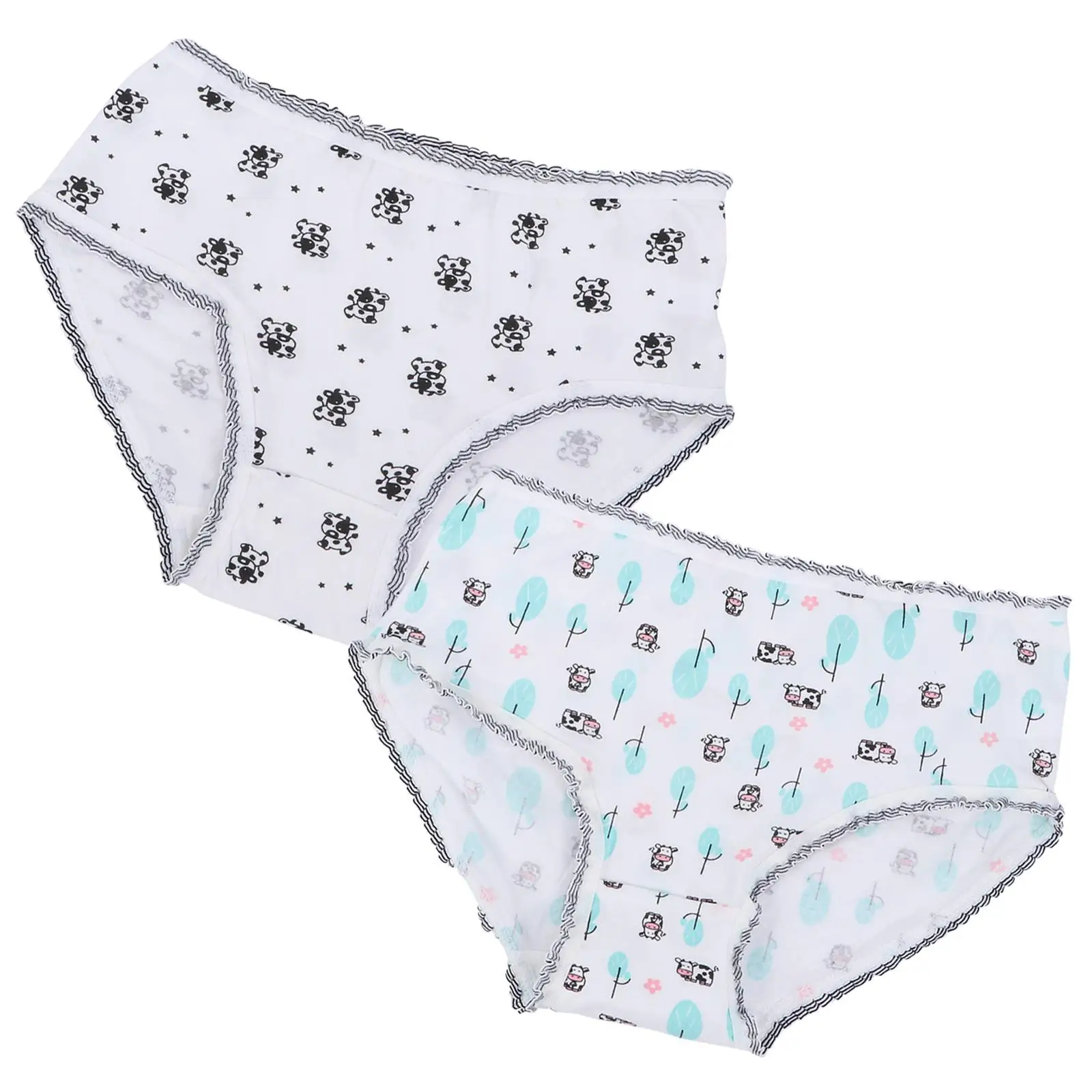 

2Pcs Cow Underwear Women Girls Soft Stretchy Women Briefs For Woman Undershorts Briefs Comfortable Undershorts