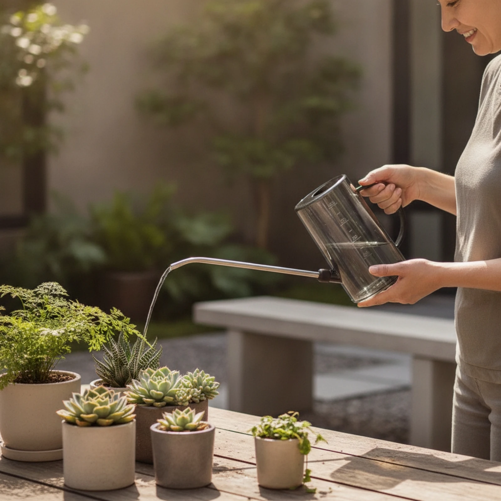 Watering Can with Stainless Steel Spout Small Long Spout Watering Can Anti-Corrosion Well Balanced for Plant Lovers