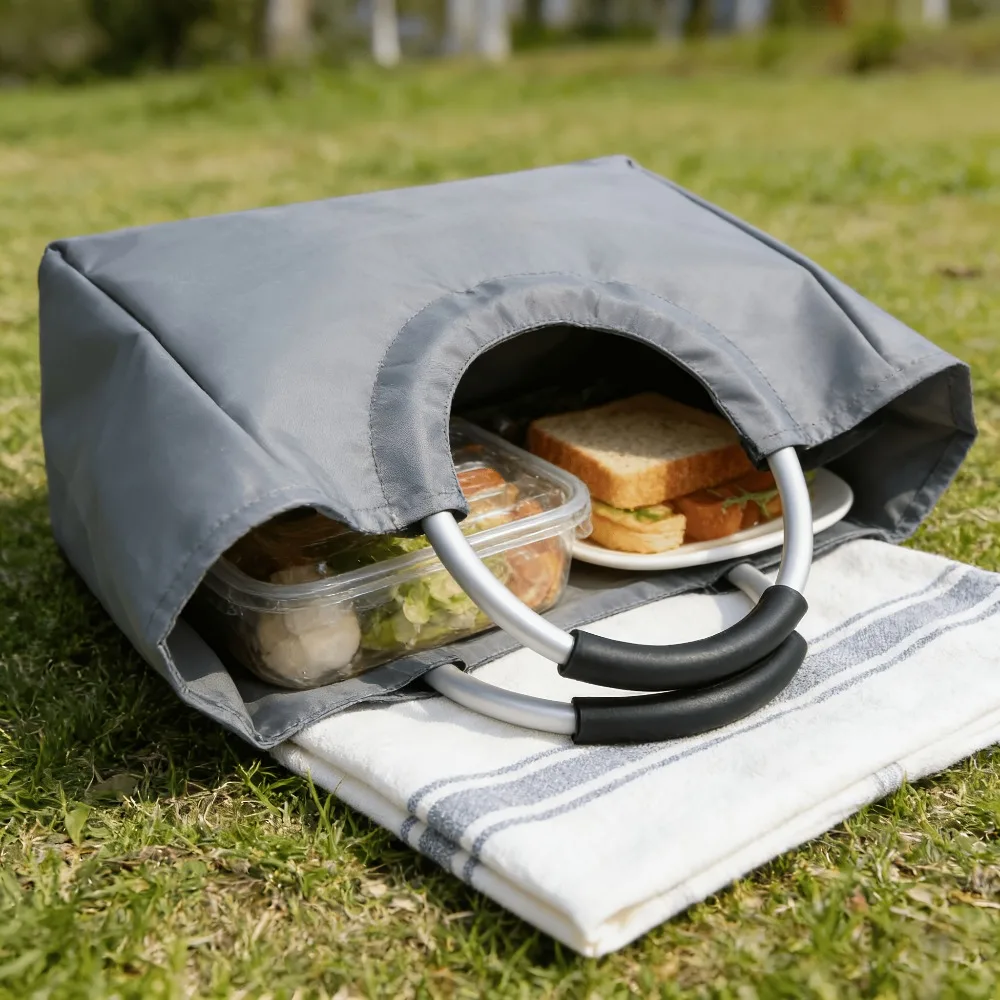Multifunktionale Faltbare Einkaufstasche mit Aluminiumgriff, Robuste Verstärkte Wiederverwendbare Tragetasche, Leichte Tragbare Aufbewahrungshandtasche