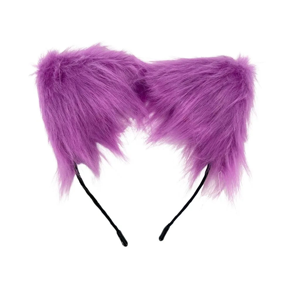 Practical Animal Cat Ears Headband Artificial Gothic Lolita Ears Headwear Reusable Realistic Gothic Headband Carnival