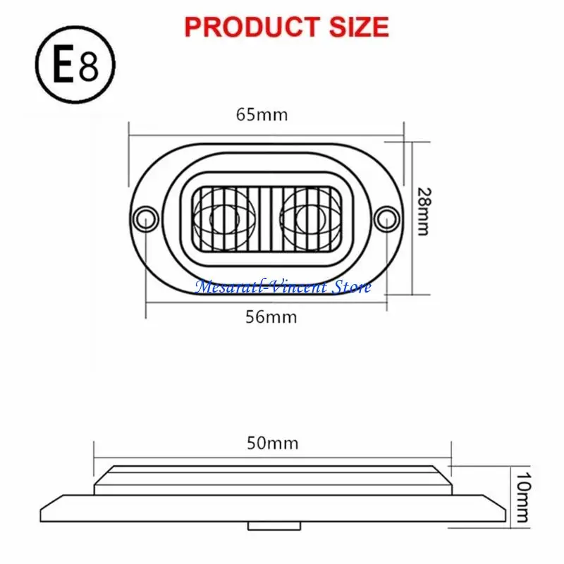 A70F مقاوم للماء LED LENS شرائط جانبية للسيارة الشاحنات 12-24V الرؤية عالية