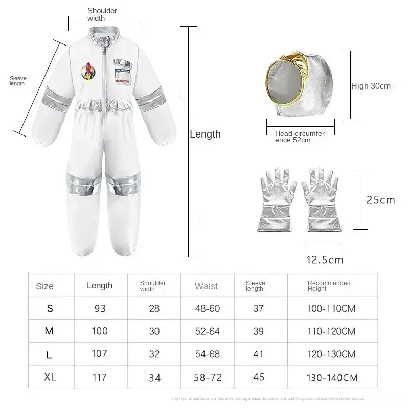 Kids Space Jumpsuit Astronaut Gloves Children's Costume Holiday Party Kids Cosplay Costume Halloween Adventure Boys Girls Set