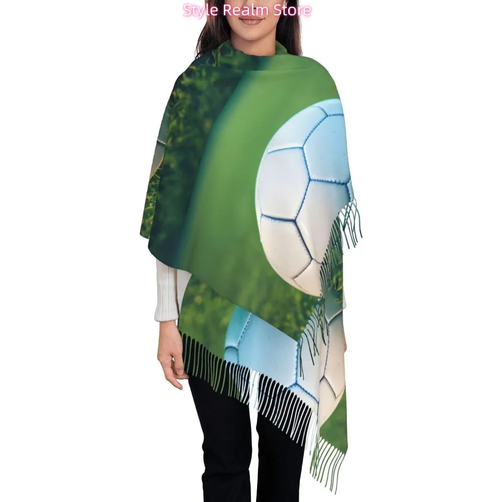 

Зеленый футбольный мяч с травяным принтом, женский модный зимний шарф, мягкие длинные стильные теплые шаль, шарфы, накидки
