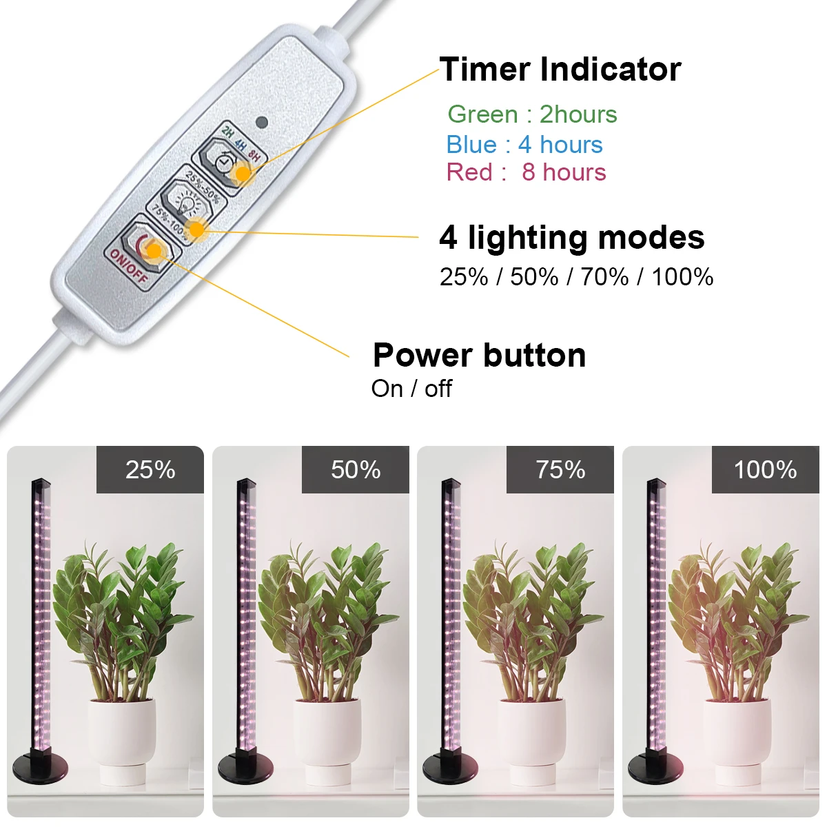 Desktop plant light LED growth lamp strip timer plant growth lamp for seedlings and plants, for home use, indoor planting, flowe