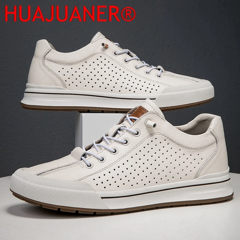 

Мужские дышащие повседневные туфли из натуральной кожи, новинка 2026 года, на шнуровке, высококачественные кроссовки для школы и скейтбординга