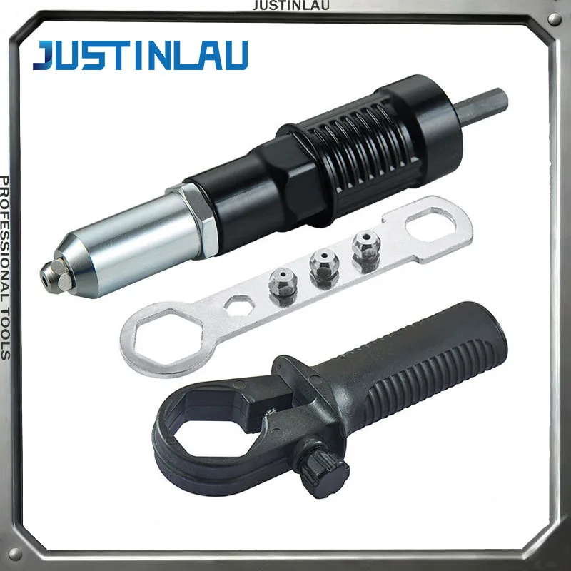 JUSTINLAU Multi Specification Guide Nozzle  Electric Rivet Gun Conversion Joint Core Pulling Rivet Gun Electric Conversion Joint