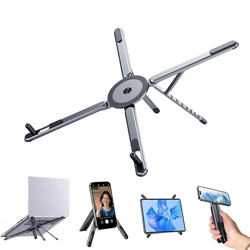 Laptop Stand for Desk, Foldable Aluminum Alloy Magnetic Computer Riser, for 10–16