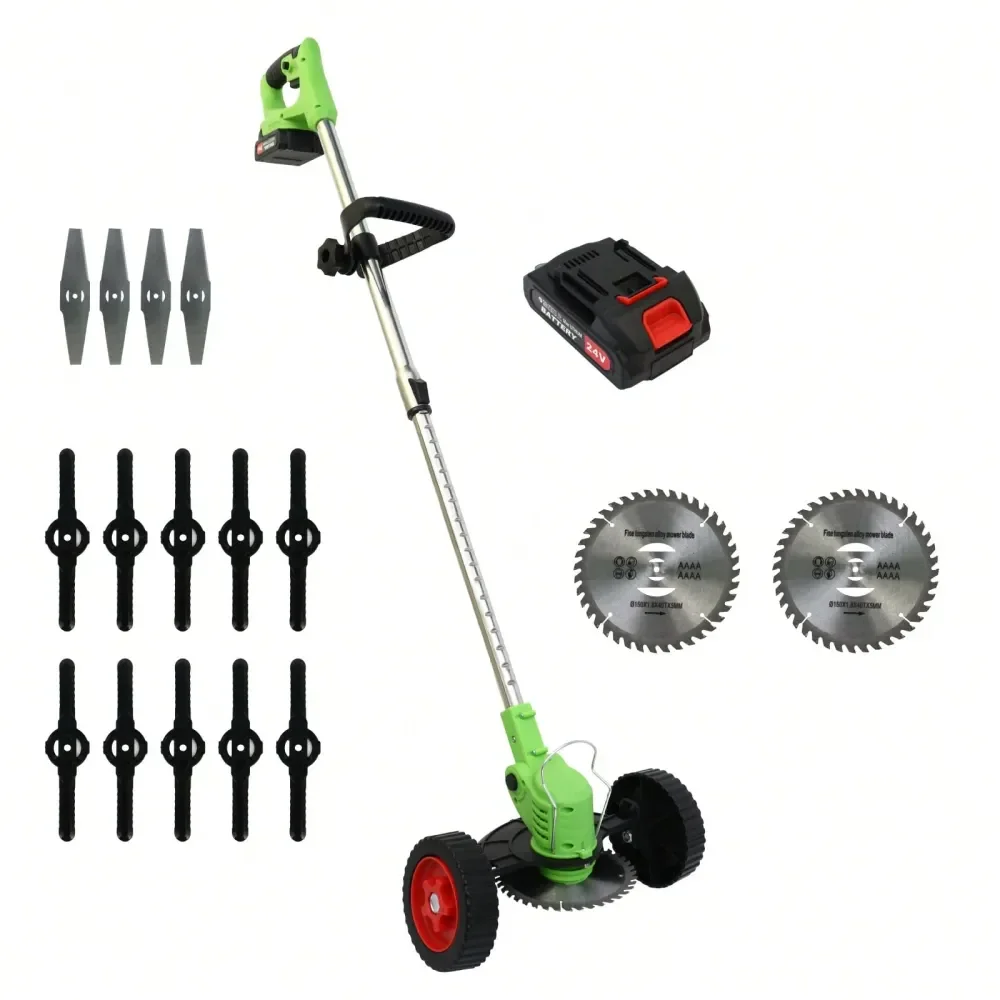 

Lawn Trimmer Weeds Wacker GUIFIN 21V Lawn Mower Grass Edger With One 2.0Ah LiIon Battery Powered 3 Cutting Blade Types, Compact