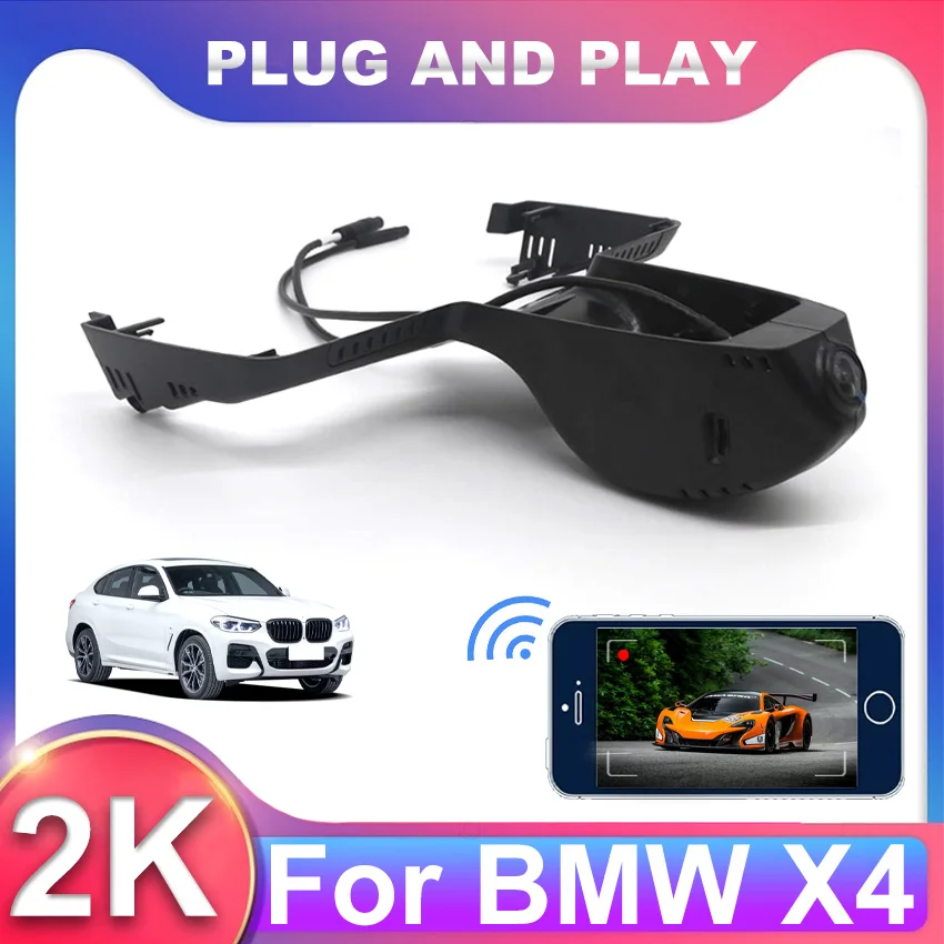 

For BMW X4 xDrive25i M Off-Road Package 2019 Front and Rear 2K Plug and play Dash Cam for Car Camera Dashcam WIFI Car Dvr