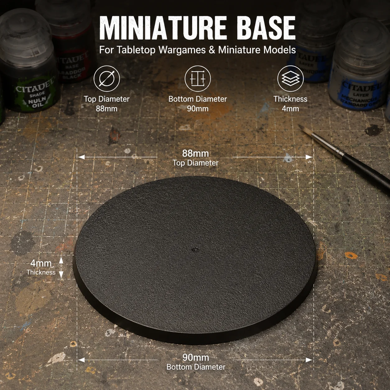 90mm Round Bases WBW Wargame Base World For Dreadnought Plastic Round Bases