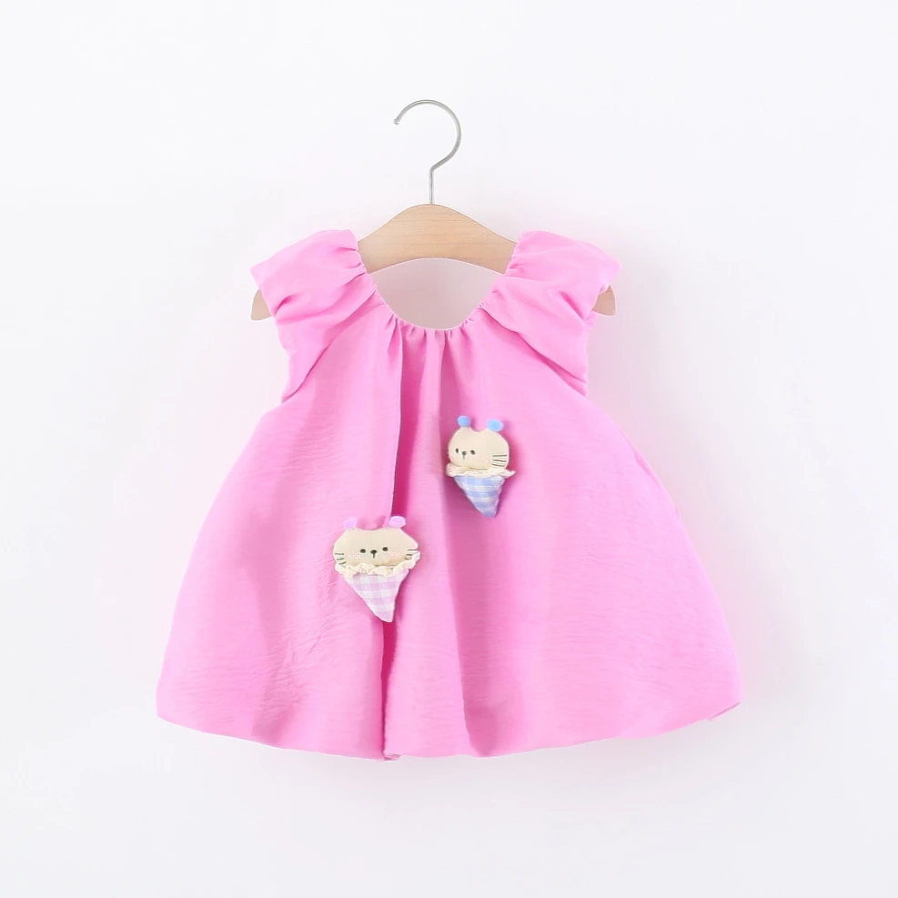 9-Month-4 Year Old Baby Girl Dress, Summer Sleeveless, Simple Korean Style, Daily Outdoor Children'S Clothing
