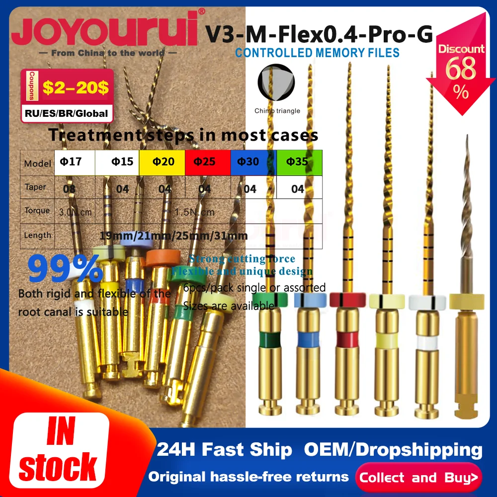 

Dental Endodontic Root Canal Niti File 25mm 2504# for Shaping & Cleaning The Root Canal System Endomotor Contra Angle Handpiece
