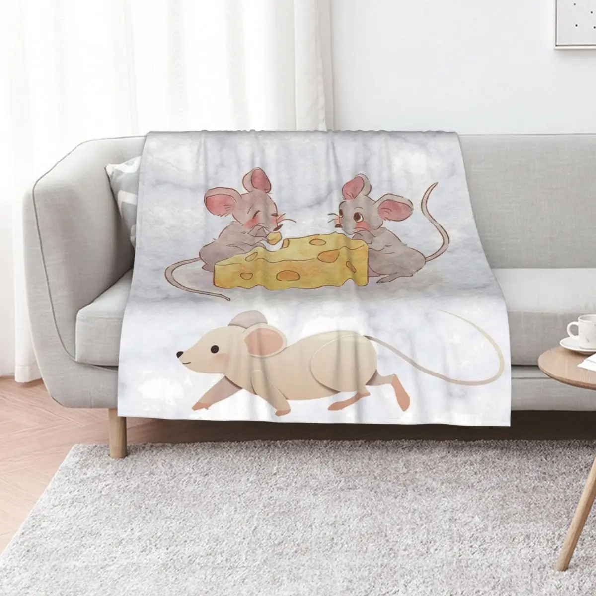 Naughty Mice and cheese Throw Blanket For Decorative Sofa For Baby Blankets For Sofas Stuffeds warm winter Flannels Blankets