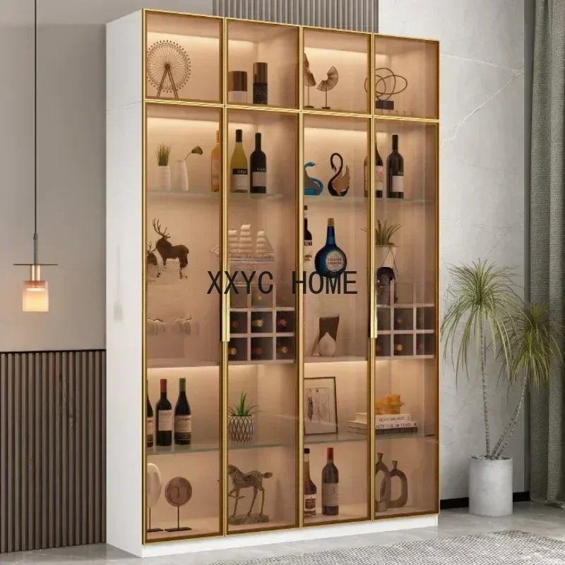 

Wooden Display Wine Liquor Luxury Wall Storage Wine Modern Glass Vino European Furniture