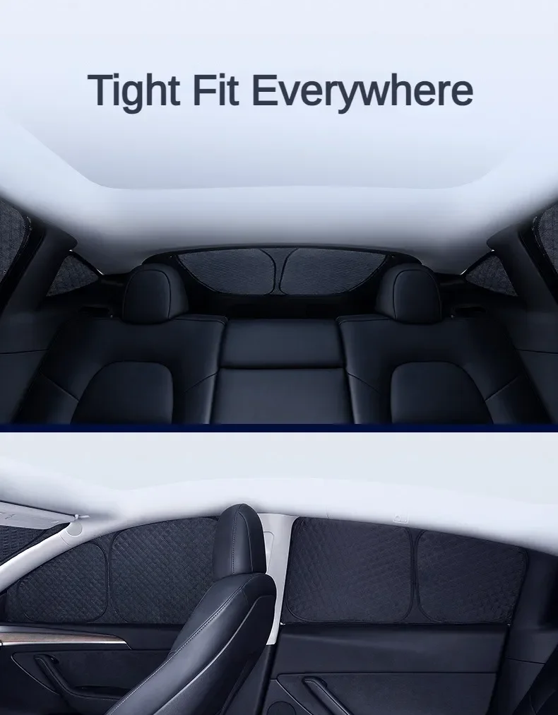 Upgrade der Sichtschutz-Sonnenschutz für Tesla Model 3Y S X, Sonnenblende für die vordere Seitenfenster, UV-Schutz, Blindschattierung, Outdoor-Camping – Detail 15