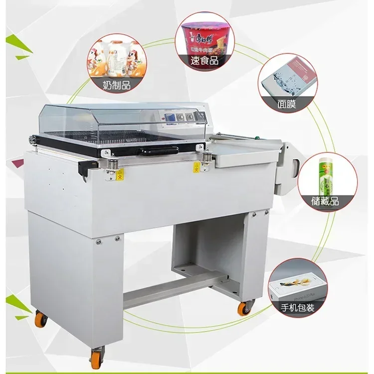 Semi-Automatic L-Type Thermo Film Shrink Wrap Sealing Cutting Machine 2-in-1 Commercial Packaging Equipment