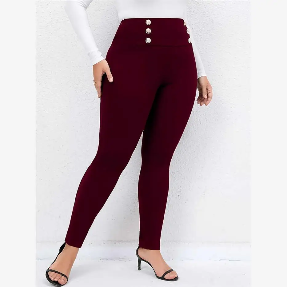 2024 Faion Plus Size Dames Casual Broek Hoge Taille Thiened Fce Street Sle Rits Detail Lange Broek Dames Broek