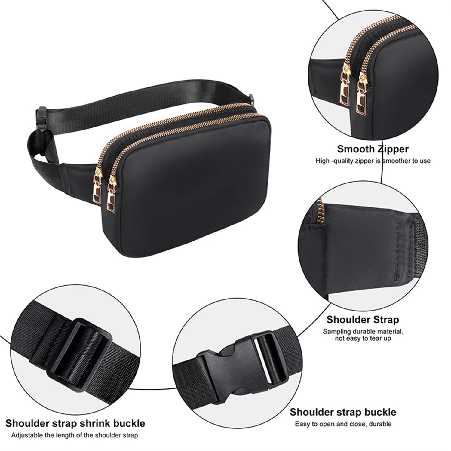 【Multi-Function & Waterproof】Small Sports Waist Bag for Women, Convertible Fanny Pack to Shoulder Chest Bag, Hot Sale