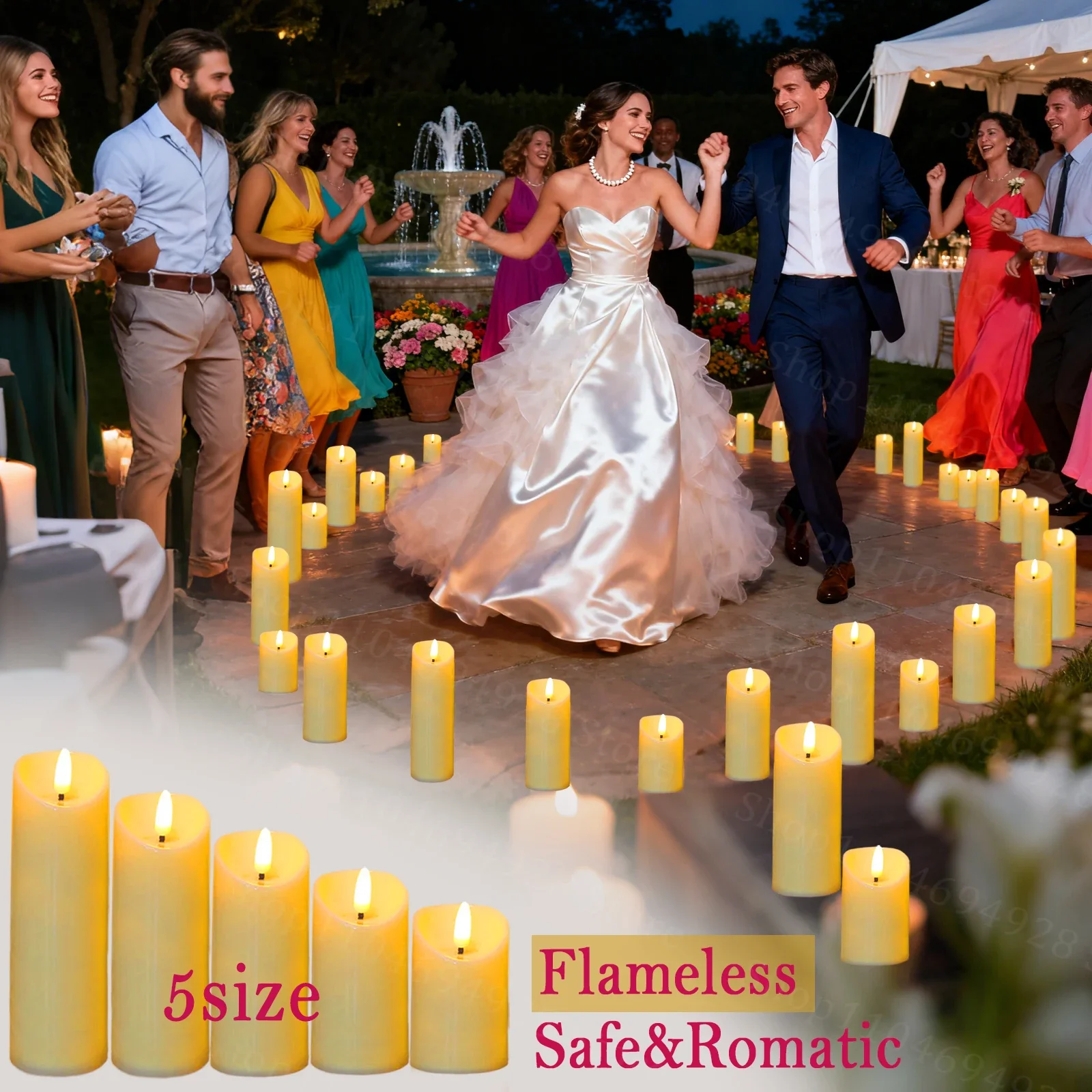 12-180PCS Led Candles Flickering Flameless Candles for Wedding Candlelight Concert Banquet Table Decor