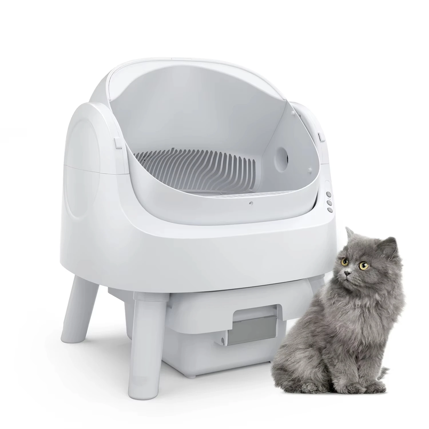 Extra Large Smart Cat Litter Box with Open Automatic Litter Pan RemoteControl Auto Clean Feature Easy Clean Pet Cat Supplies